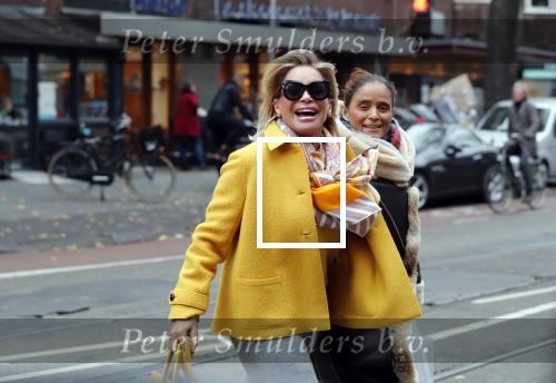 Amsterdam, 16 November 2018 Ans Markus op de PC HooftstraatConnie Witteman met Constanza Breukhoven op de PC Hoofstraat