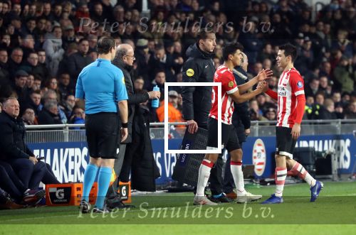 Eindhoven,24 November 2019
Kompetitie Seizoen 2018-2019 PSV-SC Heerenveen, eindstand 3-0
Erick Gutierrez en Hirving Lozano