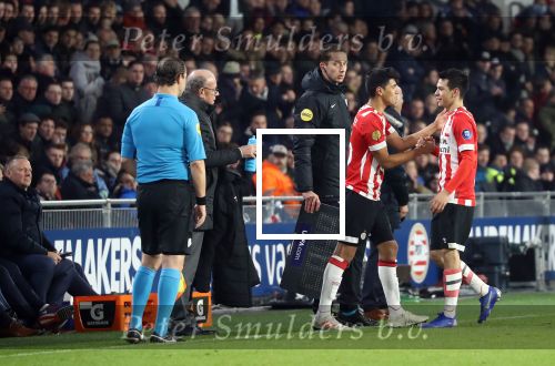 Eindhoven,24 November 2019
Kompetitie Seizoen 2018-2019 PSV-SC Heerenveen, eindstand 3-0
Erick Gutierrez en Hirving Lozano