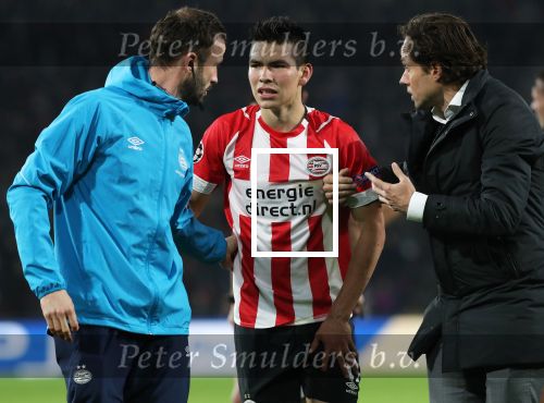Eindhoven, 24 Oktober 2018 PSV-Tottemham Hotspur.
Duel in de voorronde Champions League, eindstand 2-2.
Hirving Lozano geblesseerd