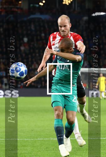 Eindhoven, 24 Oktober 2018 PSV-Tottemham Hotspur.
Duel in de voorronde Champions League, eindstand 2-2.
Lucas Moura en Jorrit Hendrix