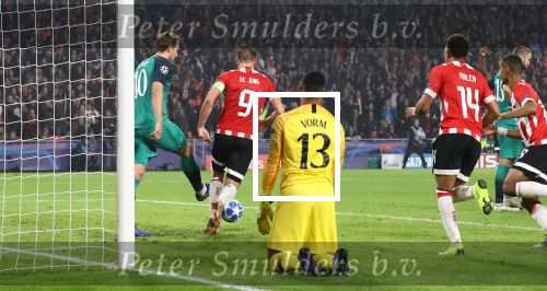 Eindhoven, 24 Oktober 2018 PSV-Tottemham Hotspur.
Duel in de voorronde Champions League, eindstand 2-2.
Luuk de Jong scoort de 2-2