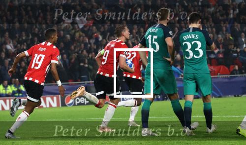 Eindhoven, 24 Oktober 2018 PSV-Tottemham Hotspur.
Duel in de voorronde Champions League, eindstand 2-2.
Luuk de Jong scoort de 2-2