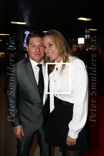 Amsterdam 11 december 2018
Martijn Krabbe met zijn verloofde Deborah Wietzes bij modeshow Nikkie Plessen