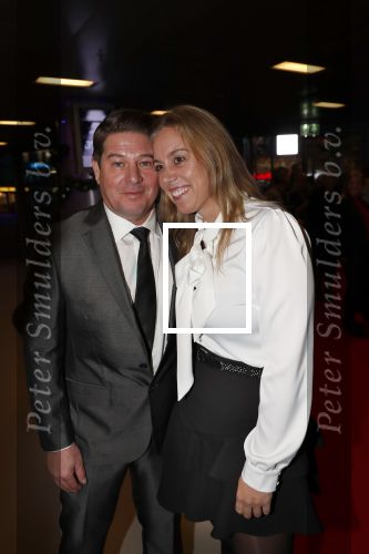 Amsterdam 11 december 2018
Martijn Krabbe met zijn verloofde Deborah Wietzes bij modeshow Nikkie Plessen