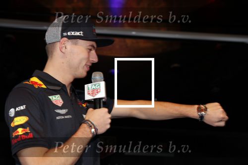 Amsterdam 13 november 2018
Presentatie TAG Heuer horloge van Max Verstappen in Hotel Arena. Robert Doornbos en Rob Kamphues doen de presentatie.