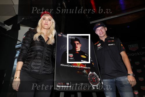 Amsterdam 13 november 2018
Presentatie TAG Heuer horloge van Max Verstappen in Hotel Arena. Robert Doornbos en Rob Kamphues doen de presentatie.