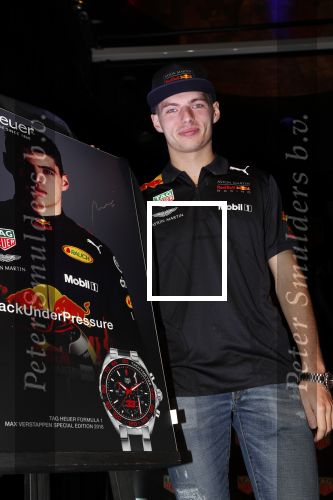 Amsterdam 13 november 2018
Presentatie TAG Heuer horloge van Max Verstappen in Hotel Arena. Robert Doornbos en Rob Kamphues doen de presentatie.