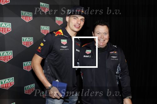 Amsterdam 13 november 2018
Presentatie TAG Heuer horloge van Max Verstappen in Hotel Arena. Robert Doornbos en Rob Kamphues doen de presentatie.