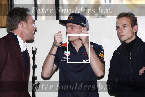 Amsterdam 13 november 2018
Presentatie TAG Heuer horloge van Max Verstappen in Hotel Arena. Robert Doornbos en Rob Kamphues doen de presentatie.