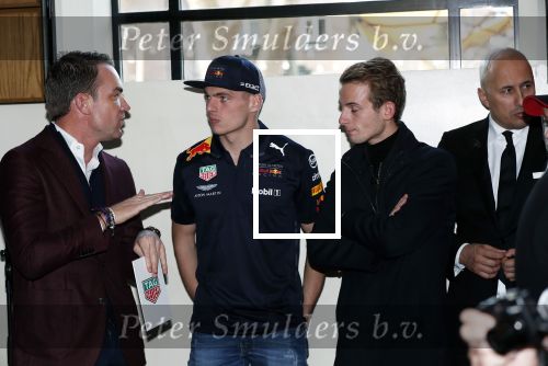 Amsterdam 13 november 2018
Presentatie TAG Heuer horloge van Max Verstappen in Hotel Arena. Robert Doornbos en Rob Kamphues doen de presentatie.