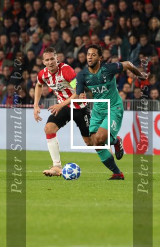 Eindhoven, 24 Oktober 2018 PSV-Tottemham Hotspur.
Duel in de voorronde Champions League, eindstand 2-2.
Mousa Dembele en Luuk de Jong