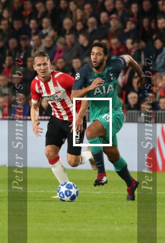 Eindhoven, 24 Oktober 2018 PSV-Tottemham Hotspur.
Duel in de voorronde Champions League, eindstand 2-2.
Mousa Dembele en Luuk de Jong