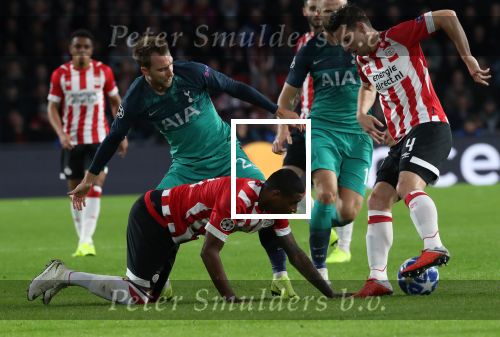 Eindhoven, 24 Oktober 2018 PSV-Tottemham Hotspur.
Duel in de voorronde Champions League, eindstand 2-2.
Nick Viergever Pablo Rosario en Christian Eriksen
