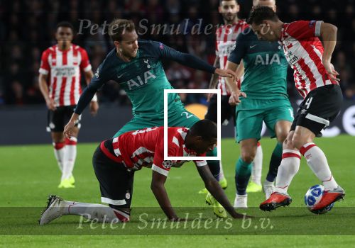 Eindhoven, 24 Oktober 2018 PSV-Tottemham Hotspur.
Duel in de voorronde Champions League, eindstand 2-2.
Nick Viergever Pablo Rosario en Christian Eriksen