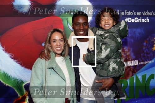 Amsterdam 24 november 2018
Premiere van de Grinch in pathe arena.
Nienke Plas met vriend en zoon.