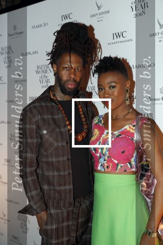 Amsterdam 10 december 2018
de Harper\'s Bazaar Woman of the Year Award 2018 in de Posthoornkerk . Ntjam Rosie met partner