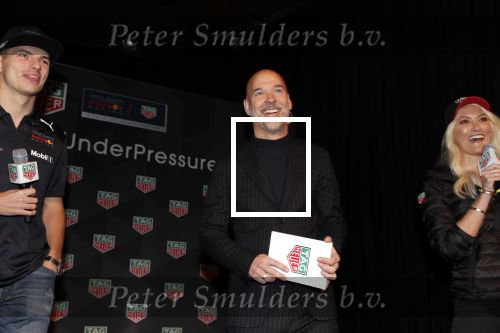 Amsterdam 13 november 2018
Presentatie TAG Heuer horloge van Max Verstappen in Hotel Arena. Robert Doornbos en Rob Kamphues doen de presentatie.