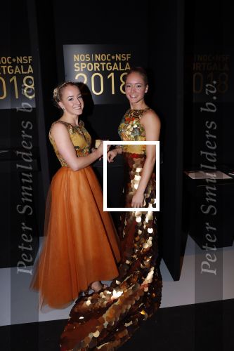 Amsterdam 19 december 2018
Sportman van het jaar verkiezing in afas live. Sanne en Lieke Wevers in jurk van Addy v d Krommenacker