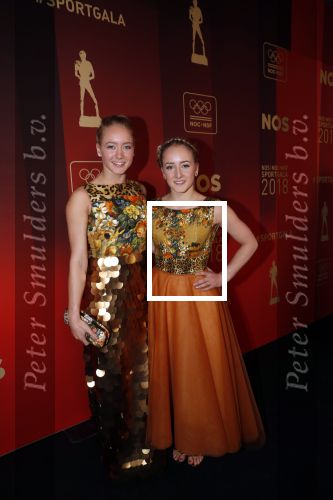 Amsterdam 19 december 2018
Sportman van het jaar verkiezing in afas live. Sanne en Lieke Wevers in jurk van Addy v d Krommenacker