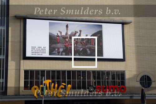 Amsterdam 14 november 2018
Reclame voor War Child  op het City theater.