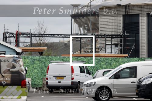 Amsterdam 20 november 2020
Aanbouw nieuwe Big Brother huis op de parkeerplaats bij endemol naast de Amsterdam Arena.