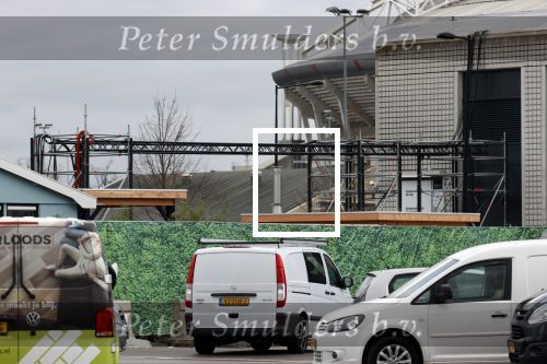 Amsterdam 20 november 2020
Aanbouw nieuwe Big Brother huis op de parkeerplaats bij endemol naast de Amsterdam Arena.
