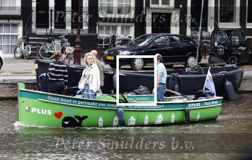 Amsterdam 8 september 2020
Schoonmaken van de grachten in Amsterdam met speciale boot gemaakt van plastic uit de grachten.
