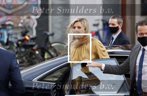Amsterdam 23 november 2020
Koningin Maxima ( met mondkapje) komt aan bij de uitreiking van de prins Bernhard cultuurprijs
