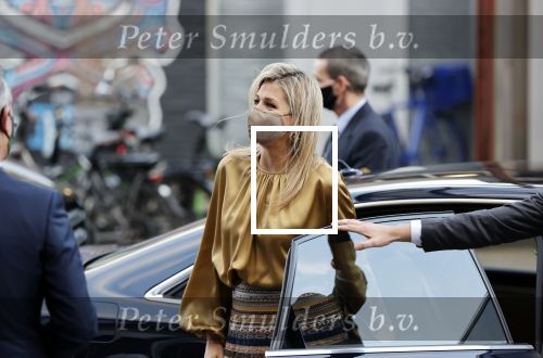 Amsterdam 23 november 2020
Koningin Maxima ( met mondkapje) komt aan bij de uitreiking van de prins Bernhard cultuurprijs