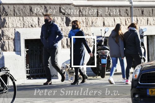 Amsterdam 5 december 2020
Robert ten Brink en zijn vrouw Roos wandelen met hun hond met mondkapjes