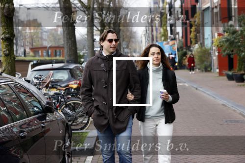 Amsterdam 29 november 2020
Thiery Baudert en zijn vriendin Davide op straat in Amsterdam.