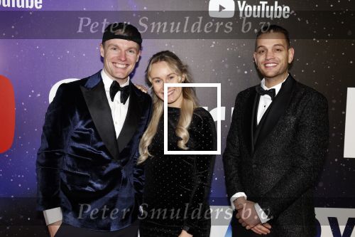 Amsterdam 13 december 2022
YouTube event in Tuschinski. Enzo Knol met vriendin Myron Koops en Chahid Charrak ( Dutch Performante)