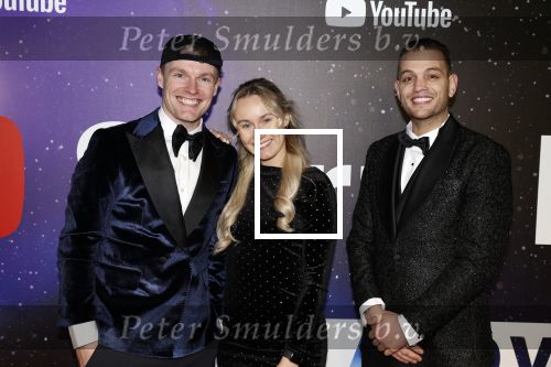 Amsterdam 13 december 2022
YouTube event in Tuschinski. Enzo Knol met vriendin Myron Koops en Chahid Charrak ( Dutch Performante)