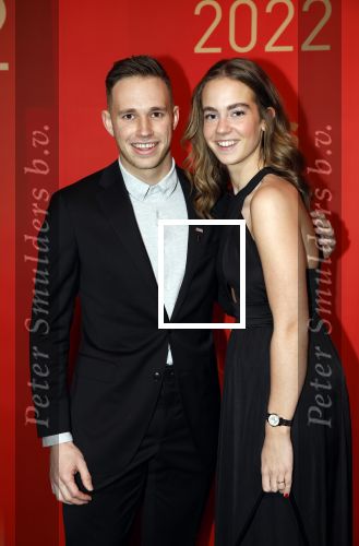 Amsterdam 21 december 2022
Sportman en Sportvrouw van het jaar Gala in AFAS Live. Harrie Lavreysen met zijn vriendin Noor Luijten
