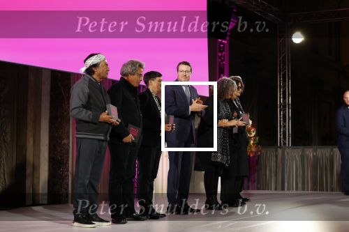 Amsterdam 7 december 2022
Prins Claus prijzen in paleis op de dam . Aanwezig Koning Willem Alexander Koningin Maxima Prinses Beatrix Prins Constantijn en Prinses laurentien.
