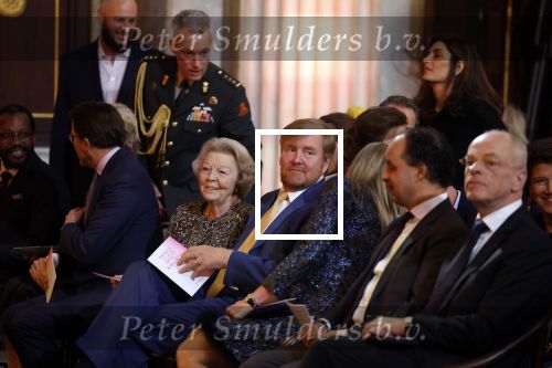 Amsterdam 7 december 2022
Prins Claus prijzen in paleis op de dam . Aanwezig Koning Willem Alexander Koningin Maxima Prinses Beatrix Prins Constantijn en Prinses laurentien.