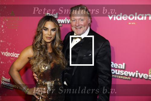 Amsterdam 22 november 2022
Presentatie Real Housewifes of Amsterdam in Hotel Krasnapolsky  van Videoland. Sheila Bergeik en haar man Erwin Kettman