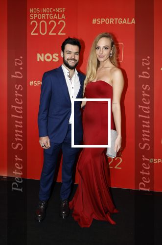 Amsterdam 21 december 2022
Sportman en Sportvrouw van het jaar Gala in AFAS Live. Sjinkie Knegt met zijn vriendin Chantal