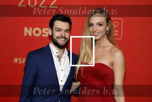 Amsterdam 21 december 2022
Sportman en Sportvrouw van het jaar Gala in AFAS Live. Sjinkie Knegt met zijn vriendin Chantal