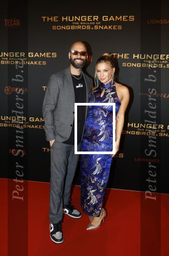 Amsterdam 14 november 2023
Premiere the hungar games . Amber Delil met vriend Dj hato