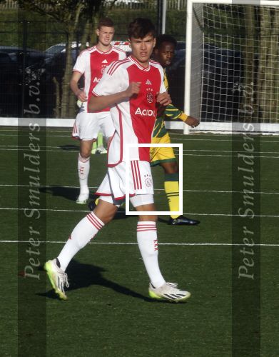 Amsterdam 11 november 2023
Damian v d Vaart in Ajax O18 tegen fc Den Haag op de toekomst.