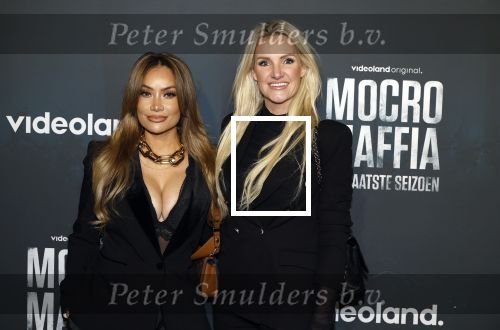 Amsterdam 5 november 2024
Premiere Videoland van  Mocro mafia in Tuschinski. Angela v d Brink en Mifa Rosa