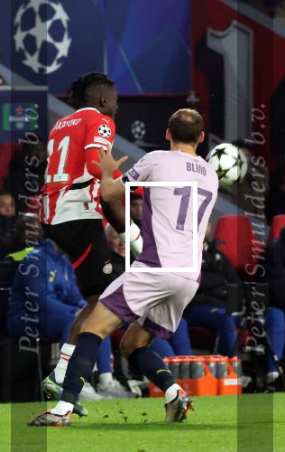Eindhoven, 5 November 2024
Europacup 1 PSV-Girona, eindstand 4-0
Johan Bakayoko en Daley Blind