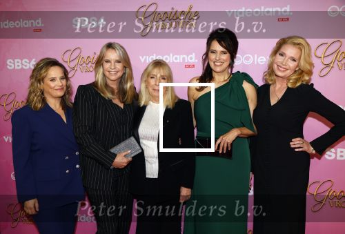 Amsterdam 22 oktober 2024
Premiere Gooische vrouwen in het DeLaMar theater. Lies Visschedijk Linda de Mol Susan Visser  Tjitske Reidinga en Will Koopman