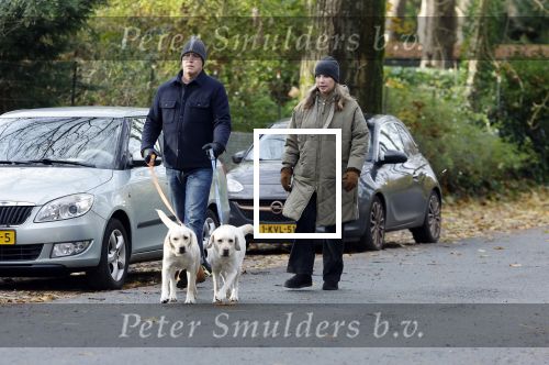 Huizen 24 november 2024
Linda de Mol en partner Jeroen Rietbergen aan het wandelen met hun 2 labradors / honden