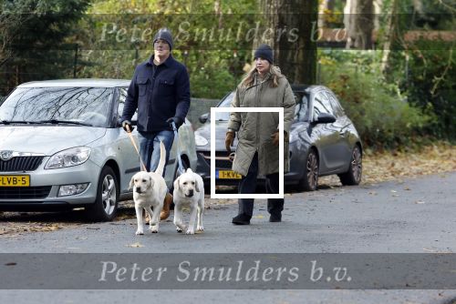 Huizen 24 november 2024
Linda de Mol en partner Jeroen Rietbergen aan het wandelen met hun 2 labradors / honden
