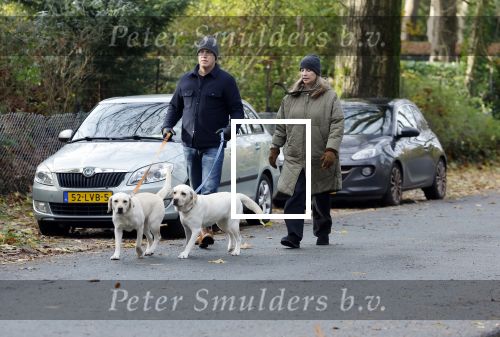 Huizen 24 november 2024
Linda de Mol en partner Jeroen Rietbergen aan het wandelen met hun 2 labradors / honden