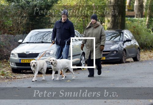 Huizen 24 november 2024
Linda de Mol en partner Jeroen Rietbergen aan het wandelen met hun 2 labradors / honden