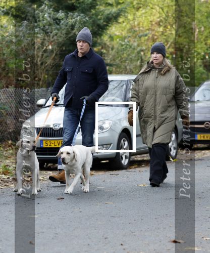 Huizen 24 november 2024
Linda de Mol en partner Jeroen Rietbergen aan het wandelen met hun 2 labradors / honden